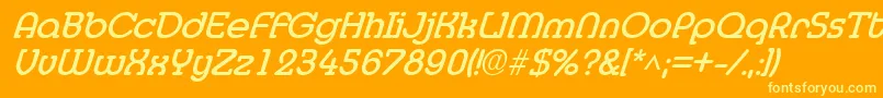 MedflyBoldItalic Font – Yellow Fonts on Orange Background