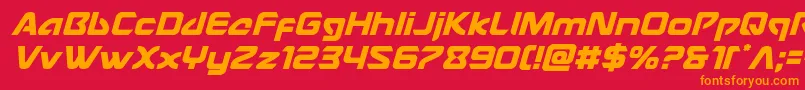 フォントUsangelital – 赤い背景にオレンジの文字