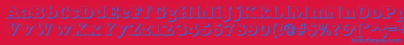 Dovershadow Font – Blue Fonts on Red Background