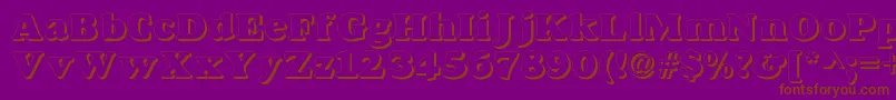 Dovershadow-Schriftart – Braune Schriften auf violettem Hintergrund