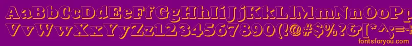 Dovershadow Font – Orange Fonts on Purple Background