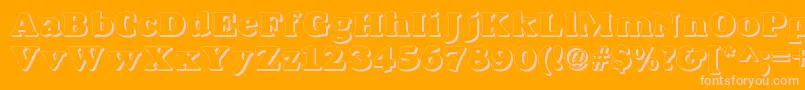 Dovershadow-Schriftart – Rosa Schriften auf orangefarbenem Hintergrund