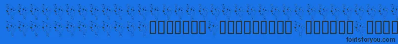 フォントFlFirehousePup – 黒い文字の青い背景