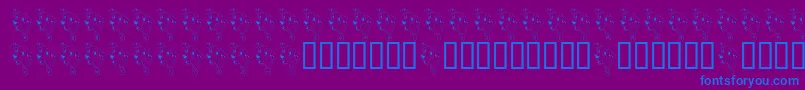 Fonte FlFirehousePup – fontes azuis em um fundo violeta