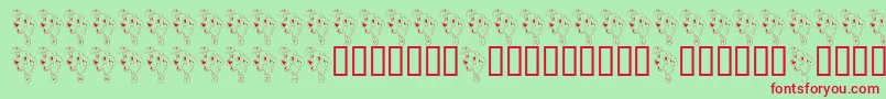 FlFirehousePup Font – Red Fonts on Green Background