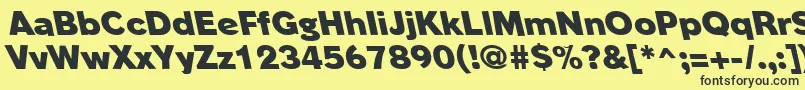 PhinsterleftyheavyRegular Font – Black Fonts on Yellow Background