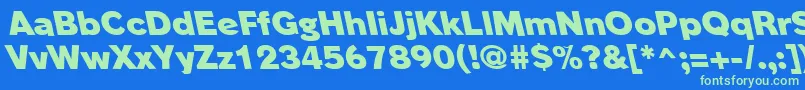 PhinsterleftyheavyRegular Font – Green Fonts on Blue Background