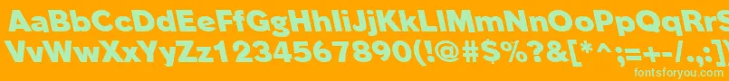 PhinsterleftyheavyRegular-Schriftart – Grüne Schriften auf orangefarbenem Hintergrund