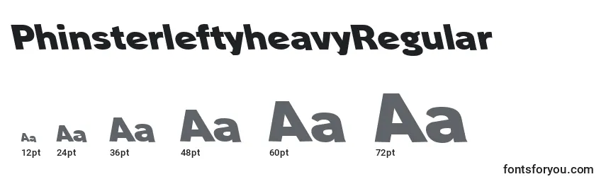 Размеры шрифта PhinsterleftyheavyRegular