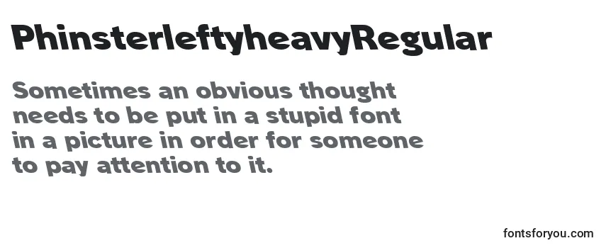 Review of the PhinsterleftyheavyRegular Font