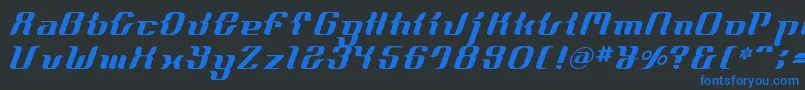 FrenchcurveAlp Font – Blue Fonts on Black Background