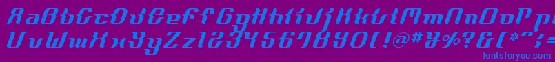 FrenchcurveAlp Font – Blue Fonts on Purple Background