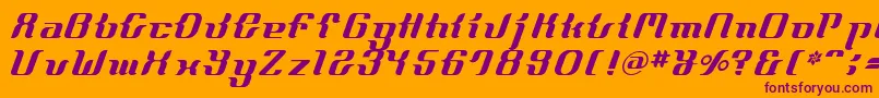 FrenchcurveAlp Font – Purple Fonts on Orange Background