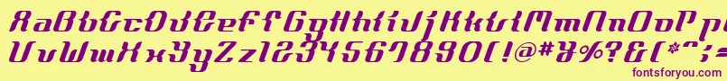 FrenchcurveAlp Font – Purple Fonts on Yellow Background