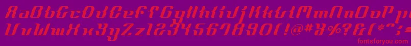 FrenchcurveAlp-Schriftart – Rote Schriften auf violettem Hintergrund