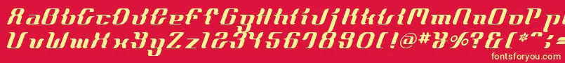 FrenchcurveAlp Font – Yellow Fonts on Red Background