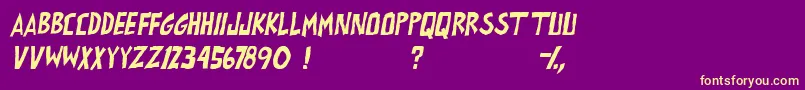 AllExesMustDiePgIt Font – Yellow Fonts on Purple Background