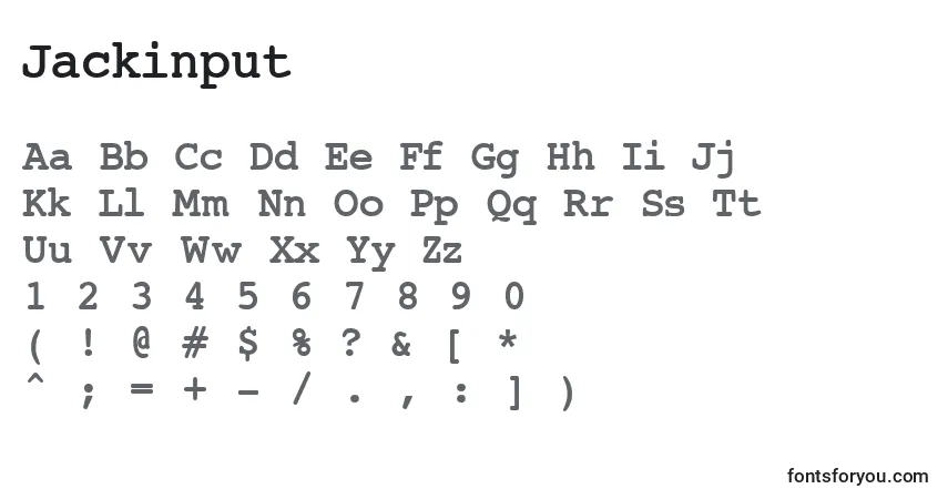 Шрифт Jackinput – алфавит, цифры, специальные символы