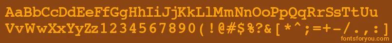 Fonte Jackinput – fontes laranjas em um fundo marrom