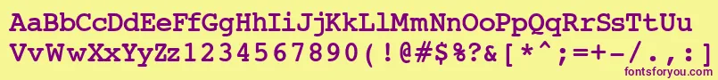 フォントJackinput – 紫色のフォント、黄色の背景