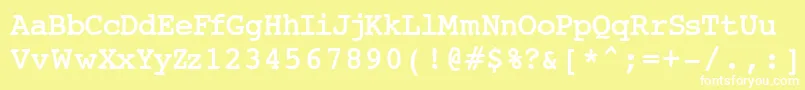 フォントJackinput – 黄色い背景に白い文字