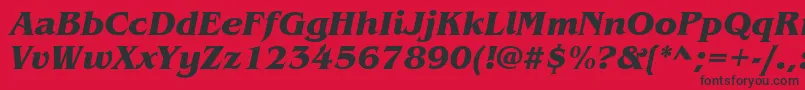 ItcBenguiatBoldItalic Font – Black Fonts on Red Background