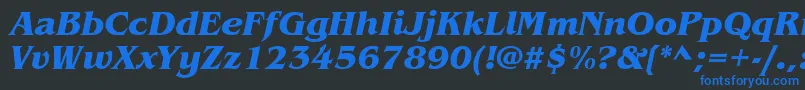 ItcBenguiatBoldItalic Font – Blue Fonts on Black Background