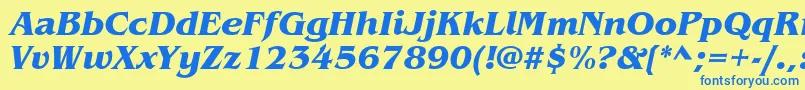 ItcBenguiatBoldItalic Font – Blue Fonts on Yellow Background
