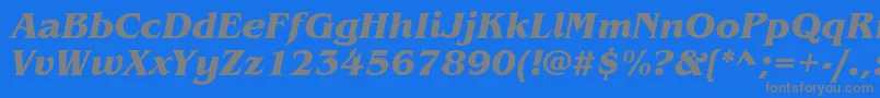 ItcBenguiatBoldItalic Font – Gray Fonts on Blue Background