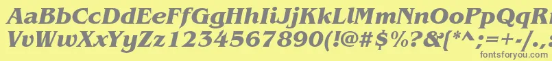 ItcBenguiatBoldItalic Font – Gray Fonts on Yellow Background