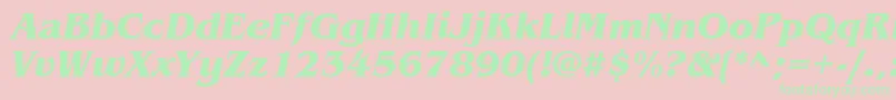 ItcBenguiatBoldItalic Font – Green Fonts on Pink Background