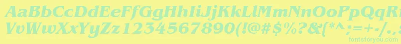 ItcBenguiatBoldItalic Font – Green Fonts on Yellow Background
