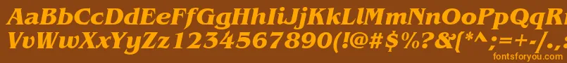ItcBenguiatBoldItalic Font – Orange Fonts on Brown Background