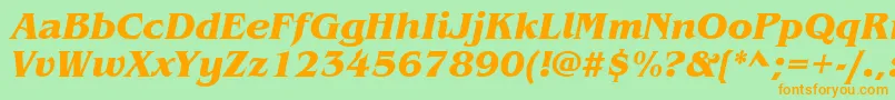 ItcBenguiatBoldItalic Font – Orange Fonts on Green Background