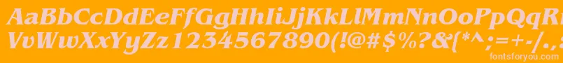 ItcBenguiatBoldItalic Font – Pink Fonts on Orange Background