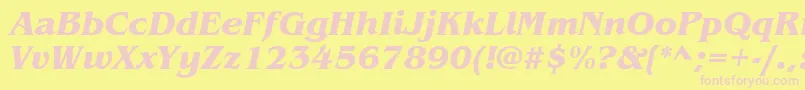 ItcBenguiatBoldItalic Font – Pink Fonts on Yellow Background