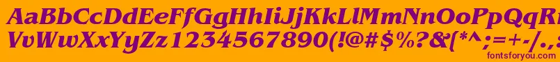 ItcBenguiatBoldItalic Font – Purple Fonts on Orange Background