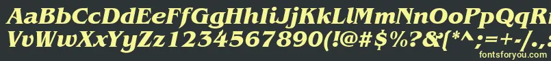 ItcBenguiatBoldItalic Font – Yellow Fonts on Black Background