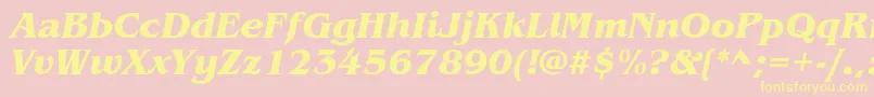 ItcBenguiatBoldItalic Font – Yellow Fonts on Pink Background