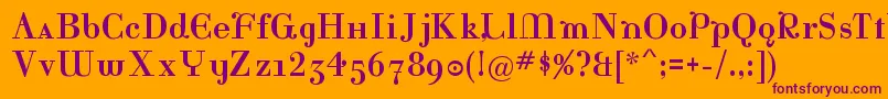 Katrina Font – Purple Fonts on Orange Background