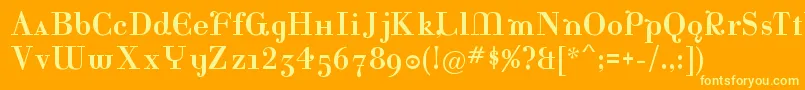 Katrina Font – Yellow Fonts on Orange Background