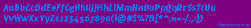 PfmuseBlackitalic Font – Blue Fonts on Purple Background