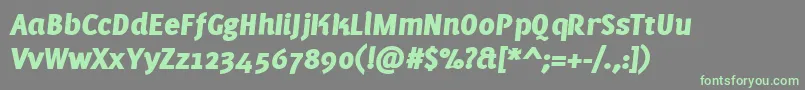 Czcionka PfmuseBlackitalic – zielone czcionki na szarym tle