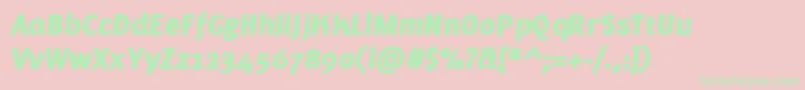 PfmuseBlackitalic Font – Green Fonts on Pink Background