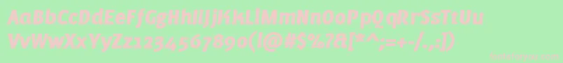 PfmuseBlackitalic Font – Pink Fonts on Green Background