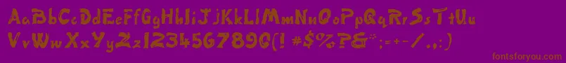 Fingerpaint Font – Brown Fonts on Purple Background