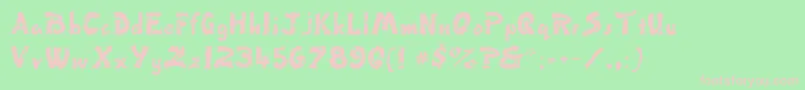 Fingerpaint Font – Pink Fonts on Green Background