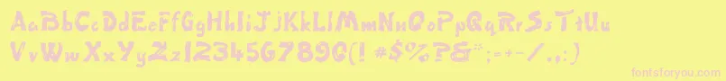 Fingerpaint Font – Pink Fonts on Yellow Background
