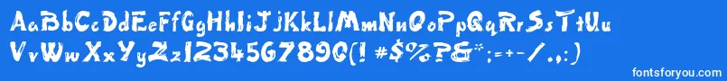 Fingerpaint Font – White Fonts on Blue Background