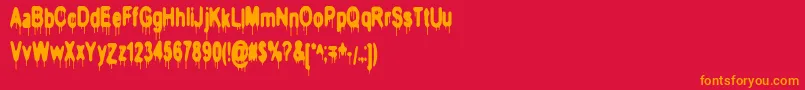 HeadInjuries Font – Orange Fonts on Red Background